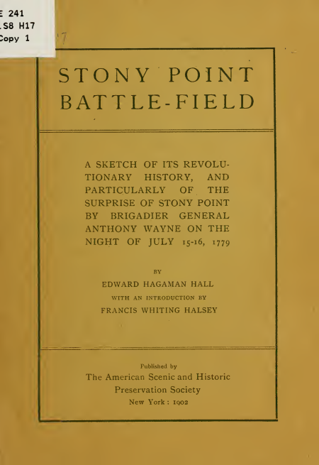 1902 Book Stony Point Battle